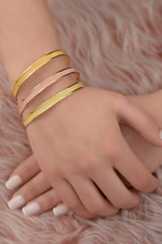 Altın Hasır Kırmızı Bilezik - (1)