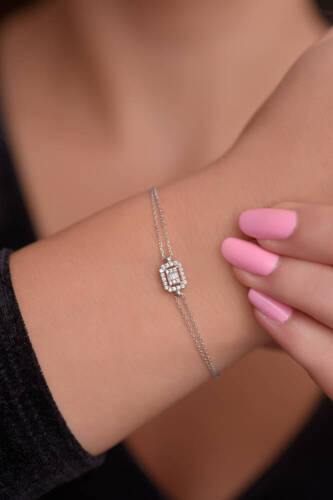 Baget Beyaz Altın Bileklik - 