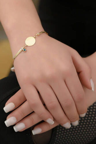 Göz Detaylı Plaka Bileklik - 