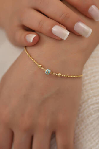 Mineli Göz Altın Bileklik - 