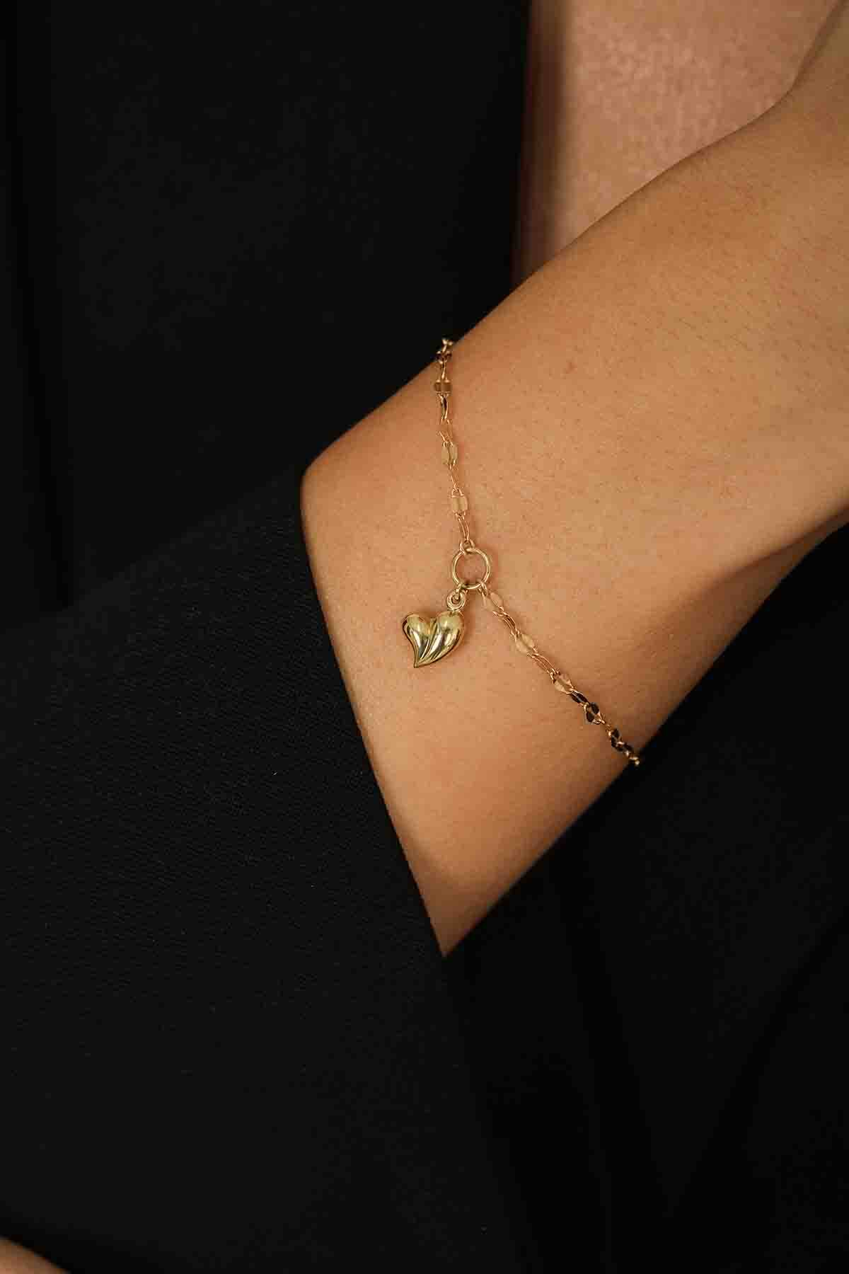 Sallantılı Kalp Bileklik - (1)