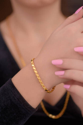 Yaldızlı Arpa Altın Bileklik - 